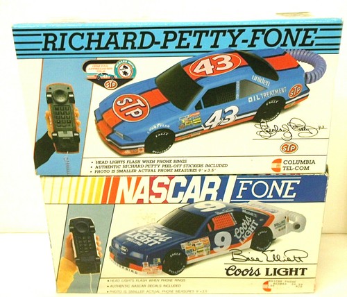 Richard Petty Fone STP #43 + Nascar Fone Bill Elliott Coors Light #9 Telephones - Picture 1 of 9