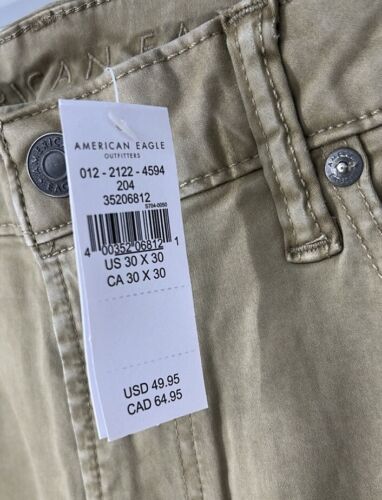 American Eagle NWT soft twill straight pants Tan Men’s Size 30X30 Bottoms - Picture 3 of 11