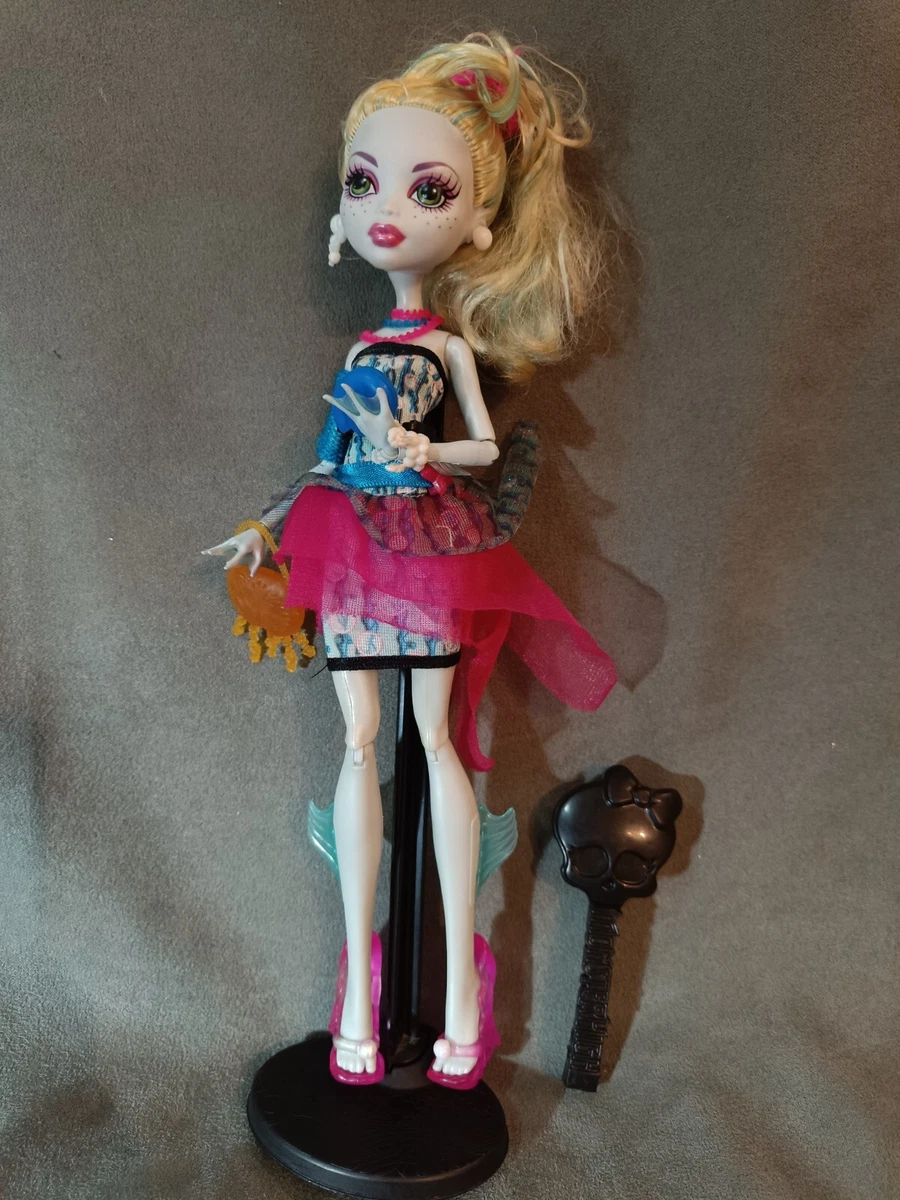 MONSTER HIGH G1 - Muñeca LAGOONA BLUE serie "DOT DEAD GORGEOUS" con stand/peine