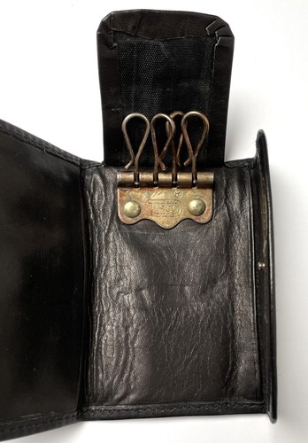 Black leather key holder coin purse BHS Vintage 1980s 1990s Indian leather bc - Picture 5 of 5