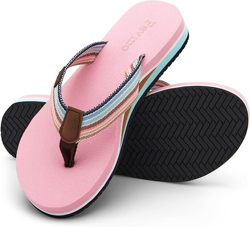 Women's Orthotic Flip Flops,Casual Comfortable Yoga Mat Thong Sandal with Arch S - Picture 4 of 6