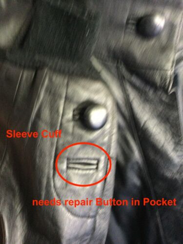 Black Leather Jacket ButtonUP Ladies 14/16 Mid Length - Picture 4 of 8