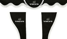 Truck Curtains Black W White Pompoms For Volvo Fh Fm Fh12 Fh13 Fh16 Vnl Vnr Vnx