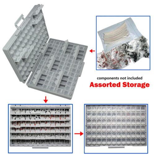 12 Aidetek CAJA-ALL-144 cajas vacías componentes tapas diodo SMD SMT pieza Organizador - Imagen 11 de 12