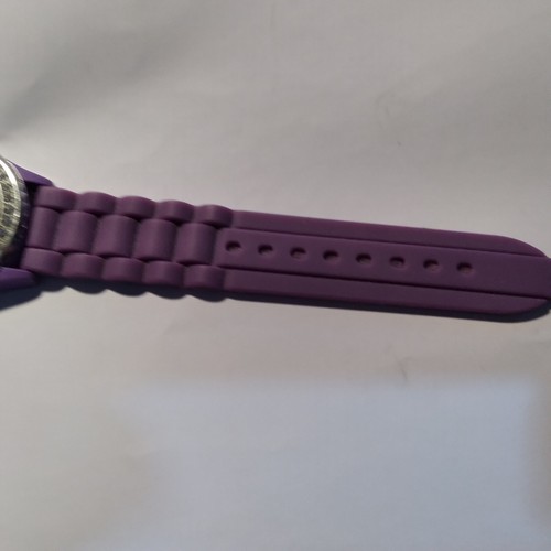 new Fashion PURPLE Silicone Rhinestone Women Colorful Wrist Watch k2#7 - Picture 5 of 8