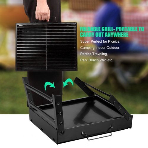 BBQ Grill Holzkohlegrill Campinggrill Klappgrill Tragbar Picknickgrill Terrasse - Bild 5 von 17