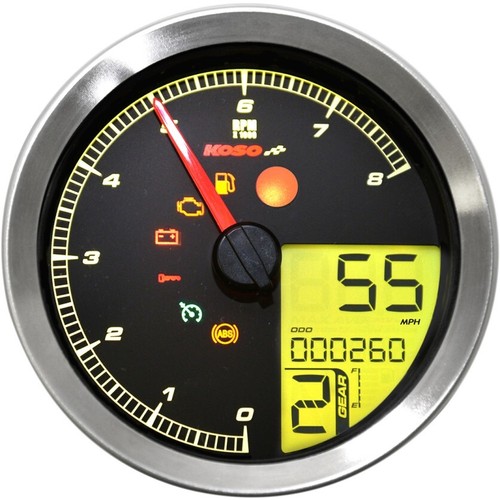 Koso BA051211 HD-04 Black Bezel Speedometer/Tachometer 04-13 Harley Dyna & XL - Picture 12 of 12