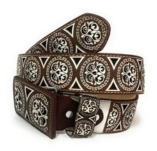 MEN'S WESTERN LEATHER BELT. COWBOY RODEO BELT. CINTO VAQUERO CINTO CHARRO LASER