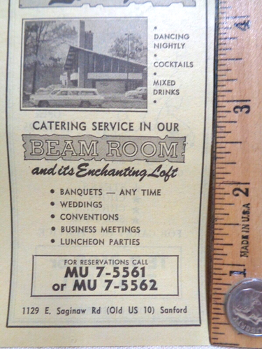 RED KEG LOUNGE bar vintage 1967 AD midland , Michigan saginaw RD. SWANKY - Picture 2 of 2