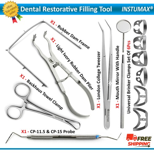 Abrazaderas de presa de goma dental abrazadera compuesta marco fórceps endodóntica restauradora - Imagen 15 de 15