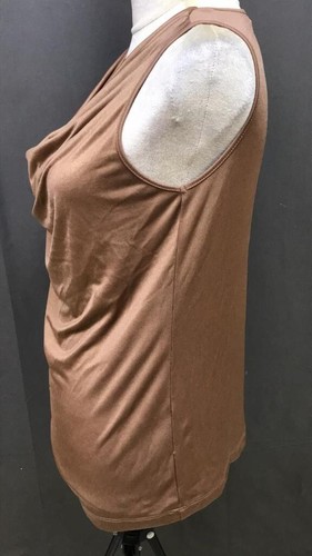 Calvin Klein Womens Cowl V-Neck Sleeveless Top Size M Metallic Gold Party - Picture 4 of 6