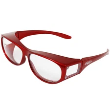 Global Vision Escort Safety Glasses Fits Over Most Eyewear Red with Clear Lens