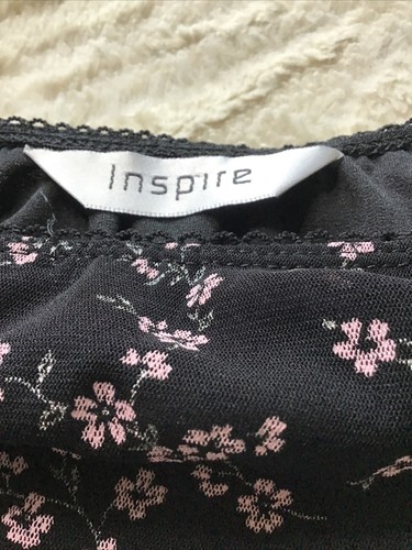 NEW LOOK INSPIRE Black Floral Scoop Neck/Off The Shoulder Blouse Top - Size 24 - Picture 3 of 5