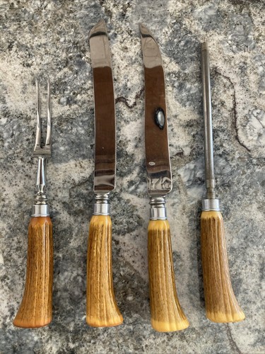 Juego de 2 cuchillos y afilador de horquilla talla Sheffield England Hayson imitación vintage - Imagen 1 de 12