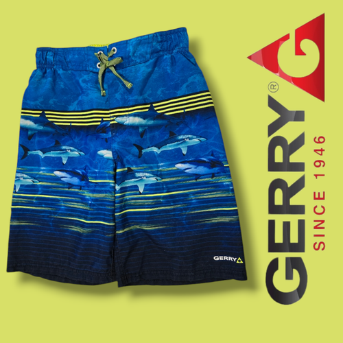 Gerry Boy's blue sharks lined swim trunks - large 14/16 - Picture 9 of 9