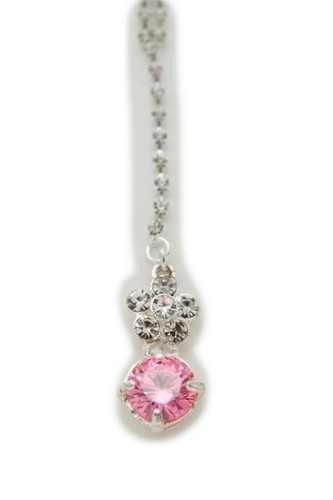 Gioielli Donna Argento Metallo Fiore Bling Rosa Perlina Schiena Aperta Gancio Su Ciondolo Sexy - Foto 11 di 11