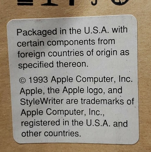 ORIGINAL BOX ONLY Apple Computer Inc StyleWriter II Printer 1993 - Picture 5 of 17