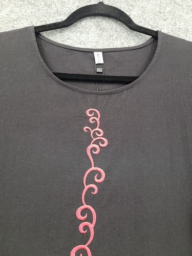 Misslook Maxi Dress Womens Large Pockets Long Sleeve Cotton Blend Black NWT - Picture 6 of 15