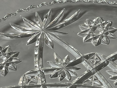 Anchor Hocking Prescut Clear 13 1/2" Cupped Edge Torte Plate Platter - Picture 9 of 16