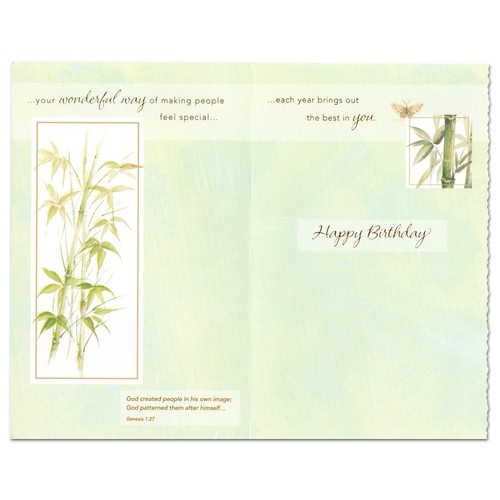 Religious HAPPY BIRTHDAY Card, God's Love Nature Bamboo by American Greetings +✉ - Picture 2 of 5