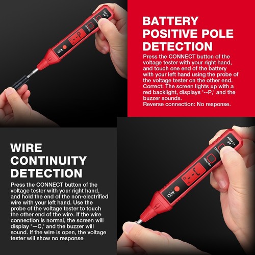 HABOTEST HT91A Voltage Electric Tester Volt Detector Test Pen AC DC 12-400V - Picture 14 of 15