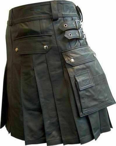 Herren Gladiator Falten Utility Kilt Aus Echtem Leder Halloween Club Wear - Bild 3 von 4