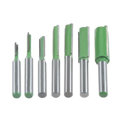Silverline Straight Router Bit 1/4"Shank Metric Trimming Cutter Woodworking 7pcs - Imagen 7 de 11