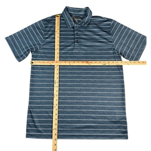 Pebble Beach Dry-Luxe Performance Golf Polo Striped Blue Size M - Picture 4 of 5
