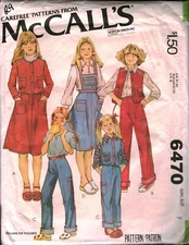 6470 McCalls SEWING Pattern Little Girls Unlined Jacket Vest Skirt Pants UNCUT