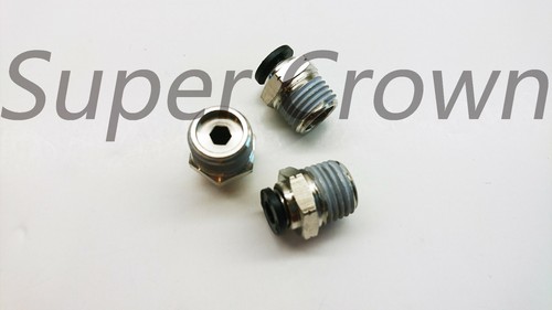 3 x Pneumatik 3/16" OD NPT Stecker gerade One Touch Push to Connect Luftverschraubung - Bild 9 von 12