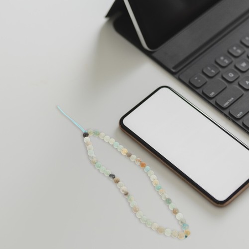 Kamienna smycz do telefonu komórkowego na pasek na nadgarstek smartfon lina łańcuszek komórkowy - Zdjęcie 12 z 12