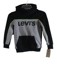 NWT Levis Kids Boys Pullover Hoodie 6 Black/Grey MSRP 46