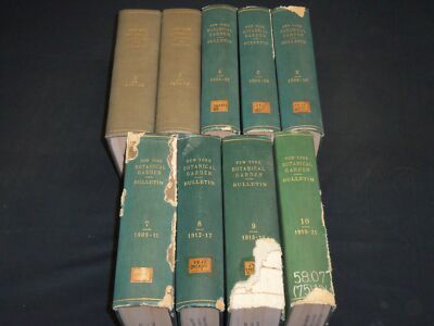 1901-1921 NEW YORK BOTANICAL GARDEN BULLETIN BOUND VOLUME LOT OF 9 - KD 5K
