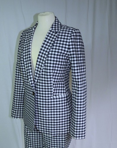 J. Crew Parke/Marte Blue White Gingham One Button Pantsuit 4 NWT - Picture 7 of 15