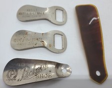 Vintage Lot 4 Advertising Shoehorns Mayfair Lennox Hotels,Packard Shoes,Bakelite