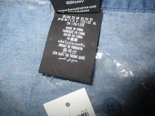 NWT Womens Disney Mickey Minnie characters denim LS shirt size 2XL Her Universe - Picture 6 of 6