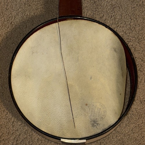 Vintage Unknown Banjo Ukulele Cow Hide For Parts - Picture 3 of 13