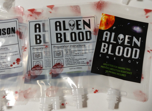 20Pcs Halloween Blood Bags Vampire Alien Fake IV Drinks Pouches Reusable Party - Picture 5 of 7