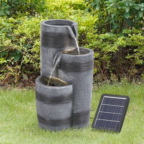 Multi Garden Water Feature Outdoor Solar Powered Cascade Fountain with LED Light - Picture 57 of 121