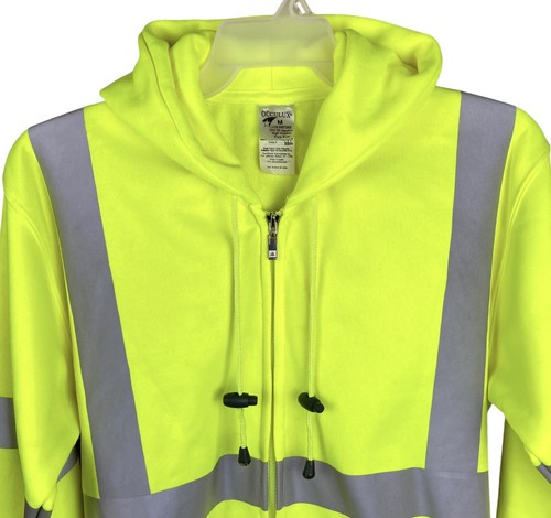 OCCULUX LUX-SWT3HZ High Visibility Class 3 Full Zip Hoodie Yellow Mens M ISRAEL - Picture 3 of 14