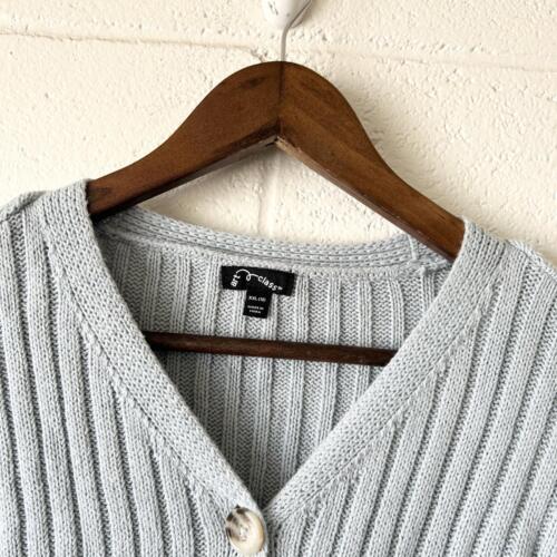 Art Class Blue Ribbed Long Sleeve Button Up Knit Sweater Cardigan Kids Girls XXL - Picture 2 of 4