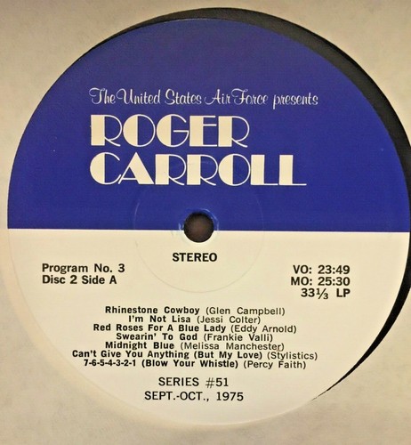 RADIO SHOW: 9/95 ROGER CARROLL #51 3/4 MELISSA MANCHESTER, CAPTAIN & TENNILLE - Picture 1 of 2