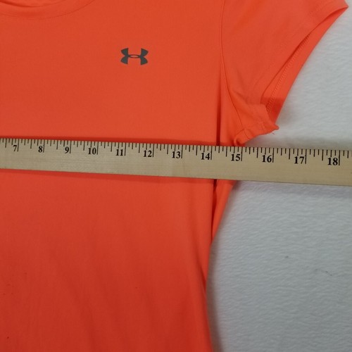 UnderArmor Girls work out shirt, Size SM/P, Orange, Vented nape - Picture 5 of 8