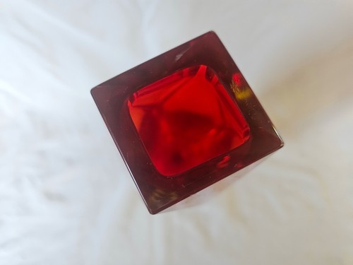 LARGE Italian Murano Sommerso red and amber tri-colour vase - Picture 8 of 23