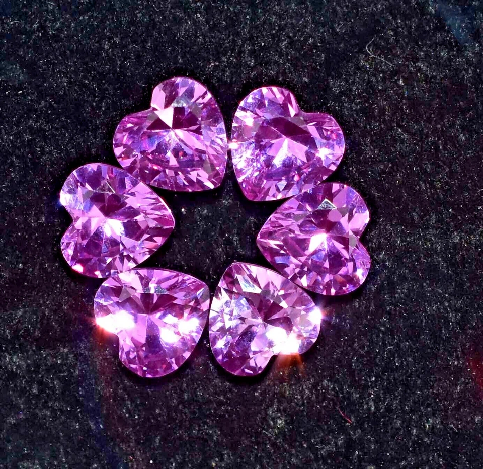 Piedras preciosas sueltas en forma de corazón 6 x 6 mm rubí rosa natural Mogok certificado AGL Foto 2 de 4