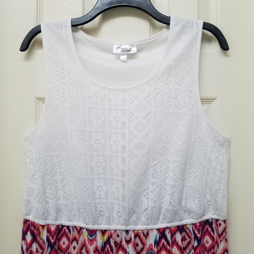 ALLISON BRITTNEY Summer Tank Dress Knee Length Multicolor Large - Picture 2 of 6