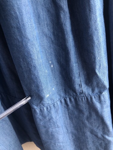 Jason Wu Puff Sleeve Chambray Dress Blue Square Neck Midi Smocked Denim Size 12 - Picture 7 of 13