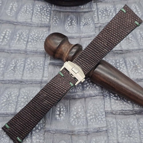 Correa de reloj de cuero de lagarto de 22 mm/18 mm diseño minimalista de cuero exótico - Imagen 7 de 10