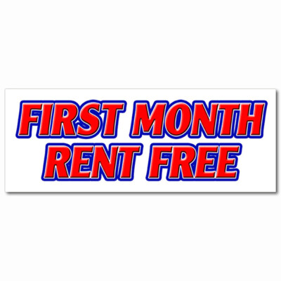 FIRST MONTH RENT FREE DECAL sticker apartment promotion rent lease ...