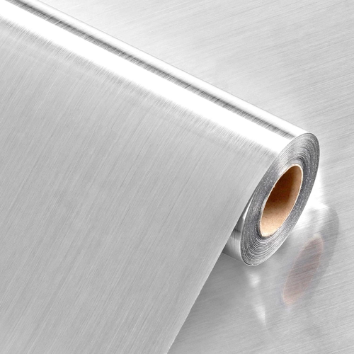 Stainless Steel Contact Paper Peel and Stick Countertop Wall Paper Brushed Silve - Picture 11 of 12